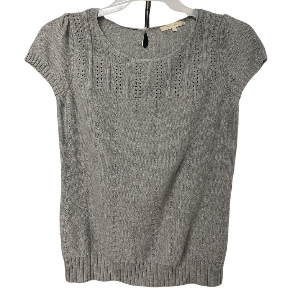 RW&CO Gray Knit Blouse Short-sleeves Size Medium